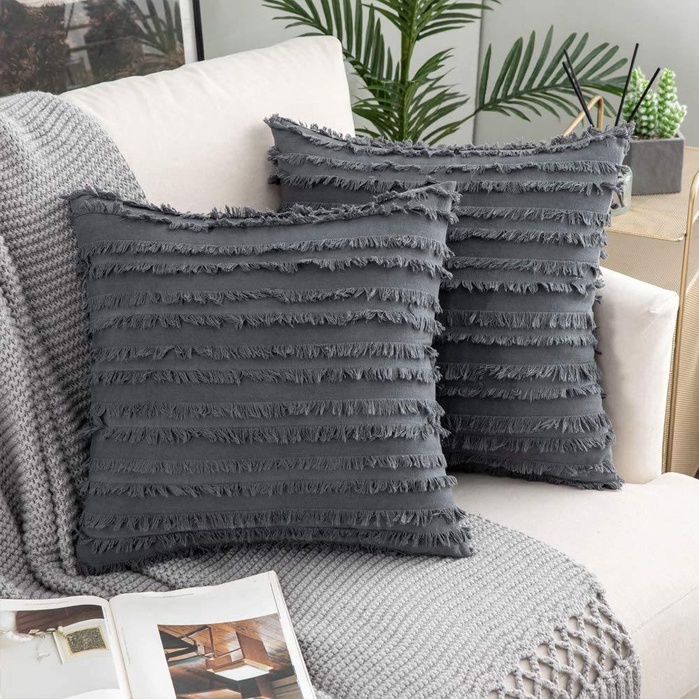 Tassel Pillow Case Home Office Sofa Bay Window Pillow Bohemian Striped Cushion Car Lumbar Pillow