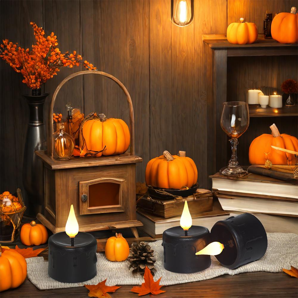 Wiederaufladbare LED-Kerze, flammenlose Kerzen mit Fernbedienung, LED-Licht, Halloween-Lampe, Weihnachten, Wohndekor, Nachtlicht