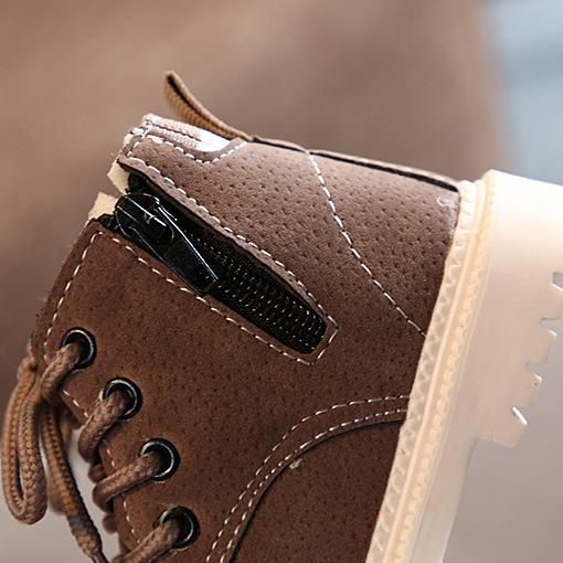 TWINFLAMES Dětské volnočasové boty podzim/zima martinky chlapecké boty módní kožené měkké protiskluzové dívčí boty 21-30 sportovní běžecké boty teplé sněhule