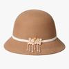 White small fragrant pearl wool top hat female British socialite retro elegant French autumn and winter versatile hat