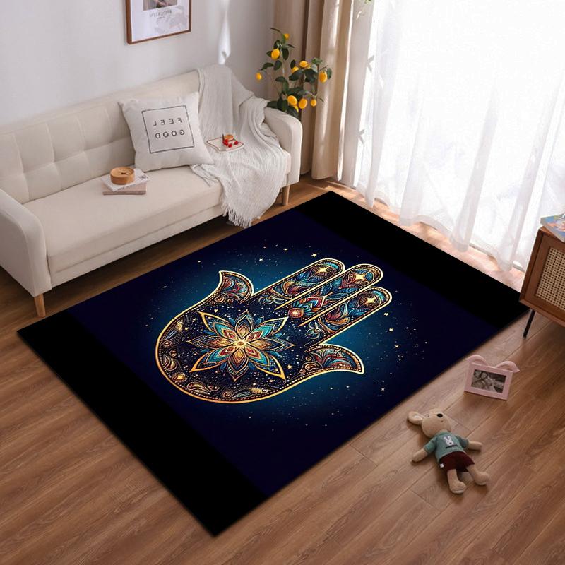 "Decorative Carpet with Colorful Mandala Hand Design and Starry Theme" Suitable for Use As an Anti-slip for Living Room Bedroom Sofas