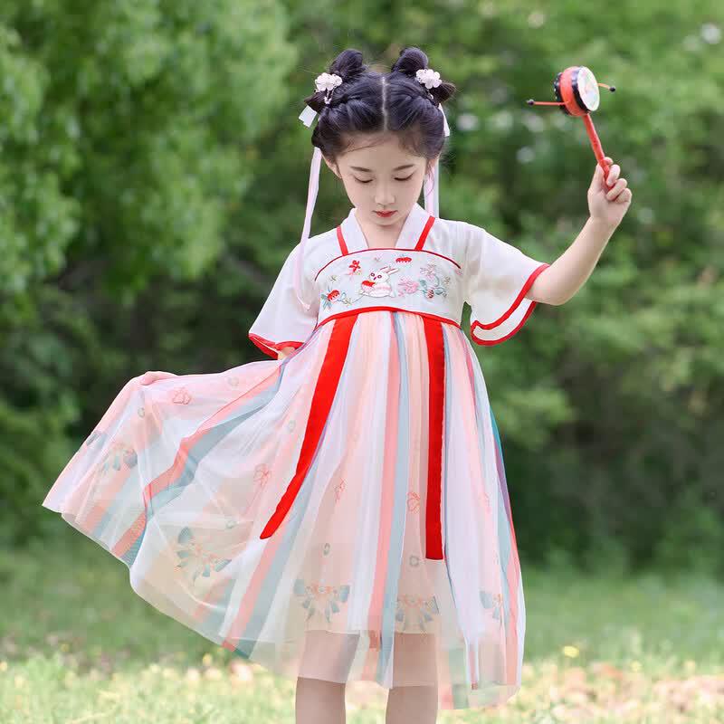 Little Tiger Patty Girls  Hanfu Summer Dress 110