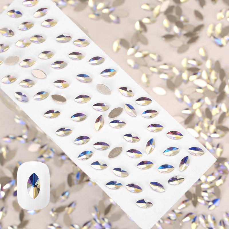 Crystal Moonlight Special-Shaped Diamond Cold Blue Moonlight Flat Bottom Diamond Mixed Horse Eye Water Drop Love Nail Art Diamond Jewelry