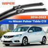 For Nissan Pulsar Tidda C13 2014- 2015 2016 2017 2018 Wiper Front Wiper Blades Windshield Windscreen Window Brush 26"+14"