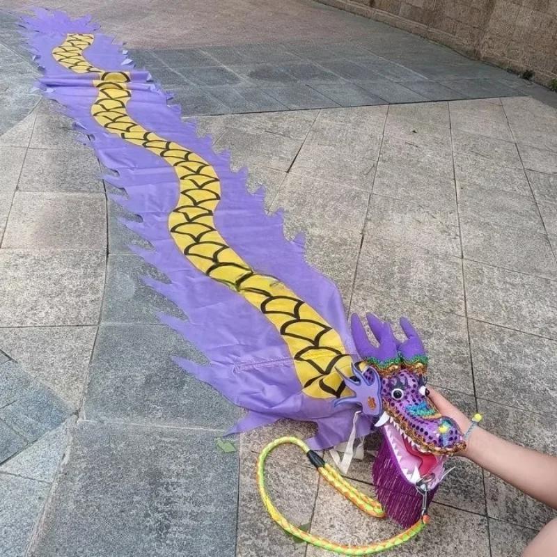 New Year Christams Outdoor Performance 4 Meters Chinese Silk Dragon Dance Products Fitness Dragon For Children Adults