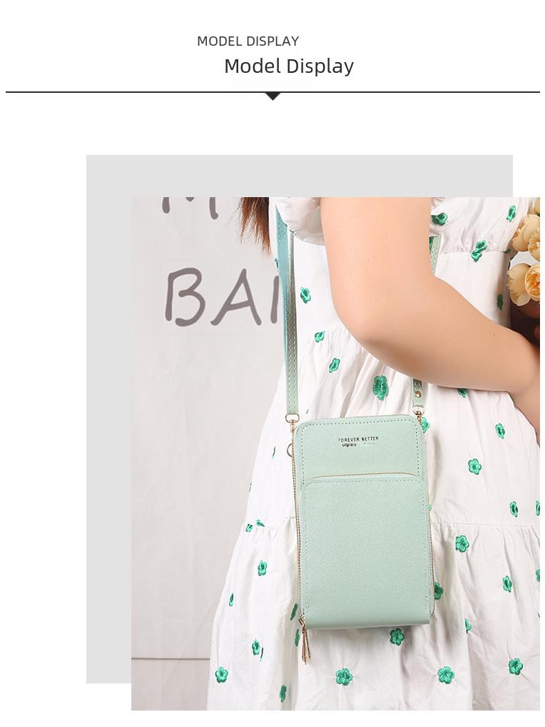 2025 Large-Capacity Multifunctional Solid Color Touchscreen Crossbody Phone Bag for Women