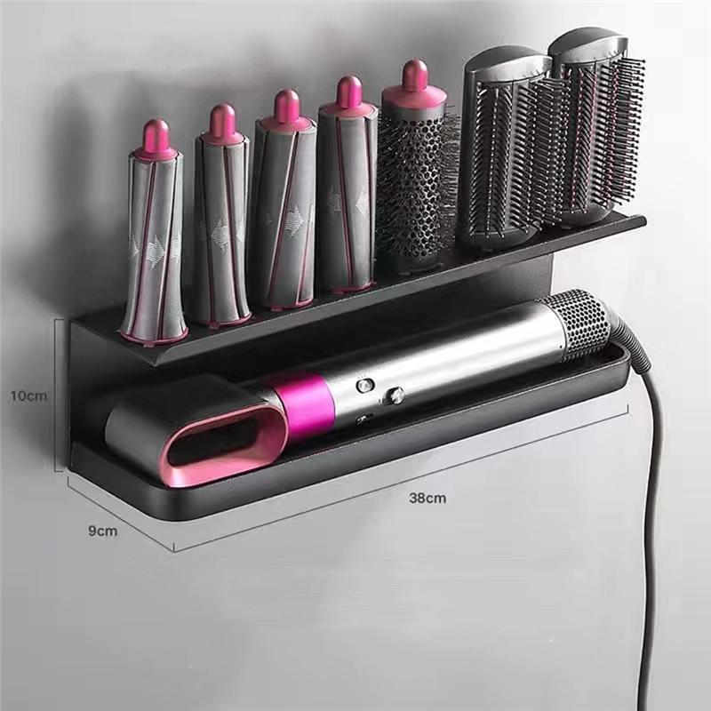 ABMH-New Wall-Mounted Dryer Hair Curler Storage Rack Suitable For Dyson Airwrap Bathroom Shelf Hair Care Tool Storage