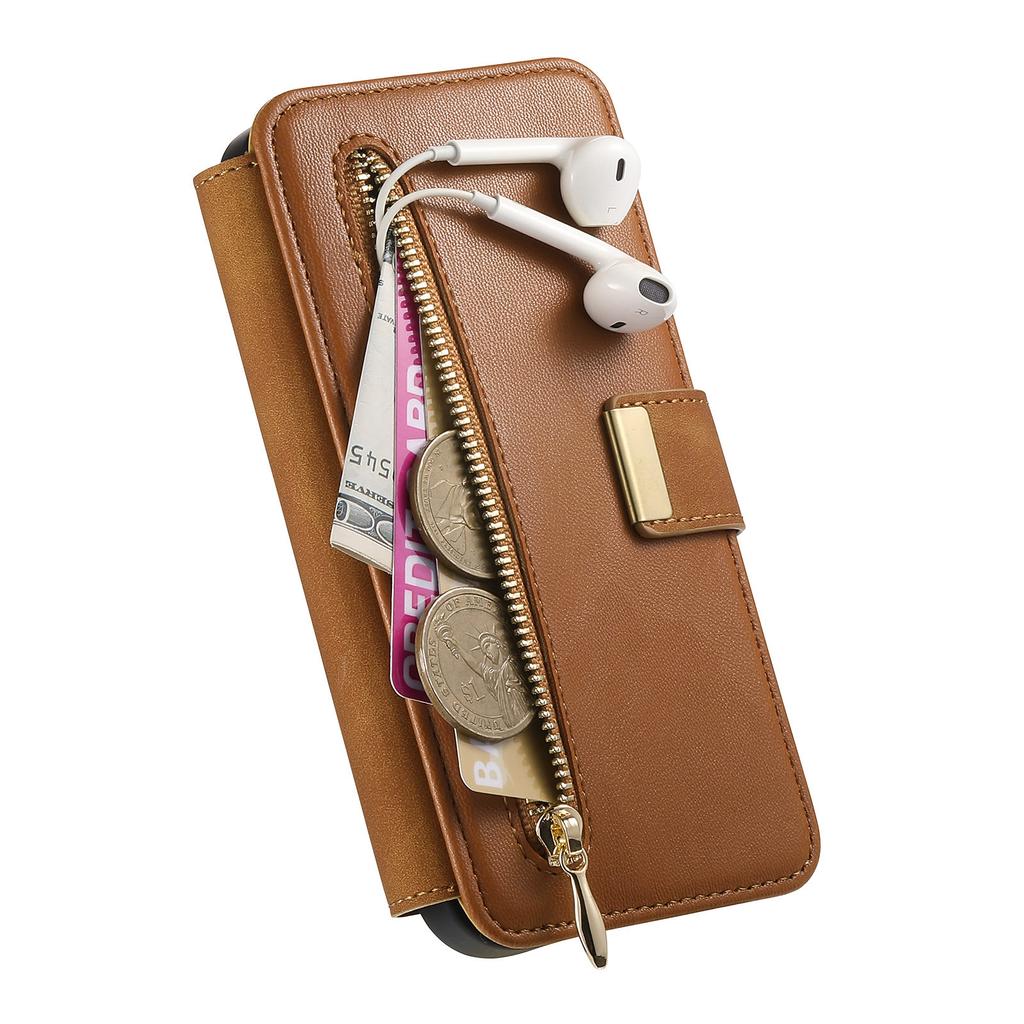 Custodia in Pelle Portafoglio con Slot per Carte e Cerniera Staccabile 2 in 1 per Xiaomi Redmi Note 13 Pro Plus 12 13C 14Tpro Copertura Magnetica Rimovibile
