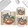 Japanese Cat Eating Ramen kawaiiMouse Pad Square Gaming Accessory Rubber Deskmats Non-Slip Computer Keyboard Mat Laptop Mousepad