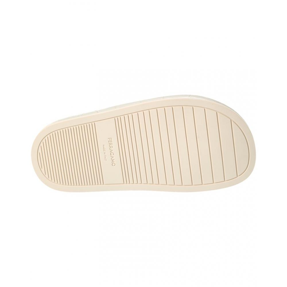 Salvatore Ferragamo Ferragamo Dasie Leather Slide White