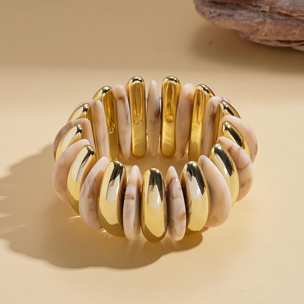 Acryl Geometrisch Rund Spleiß Elastisches Seil Armband Böhmischer Schmuck