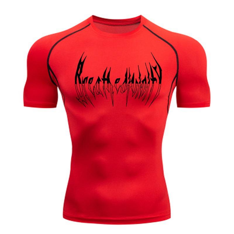 Compressed Long Sleeved Shirt, Black Fitness T-shirt, Men's Muscle Quick Drying Fitness Clothing, Sun Protection Sports, Close Fitting