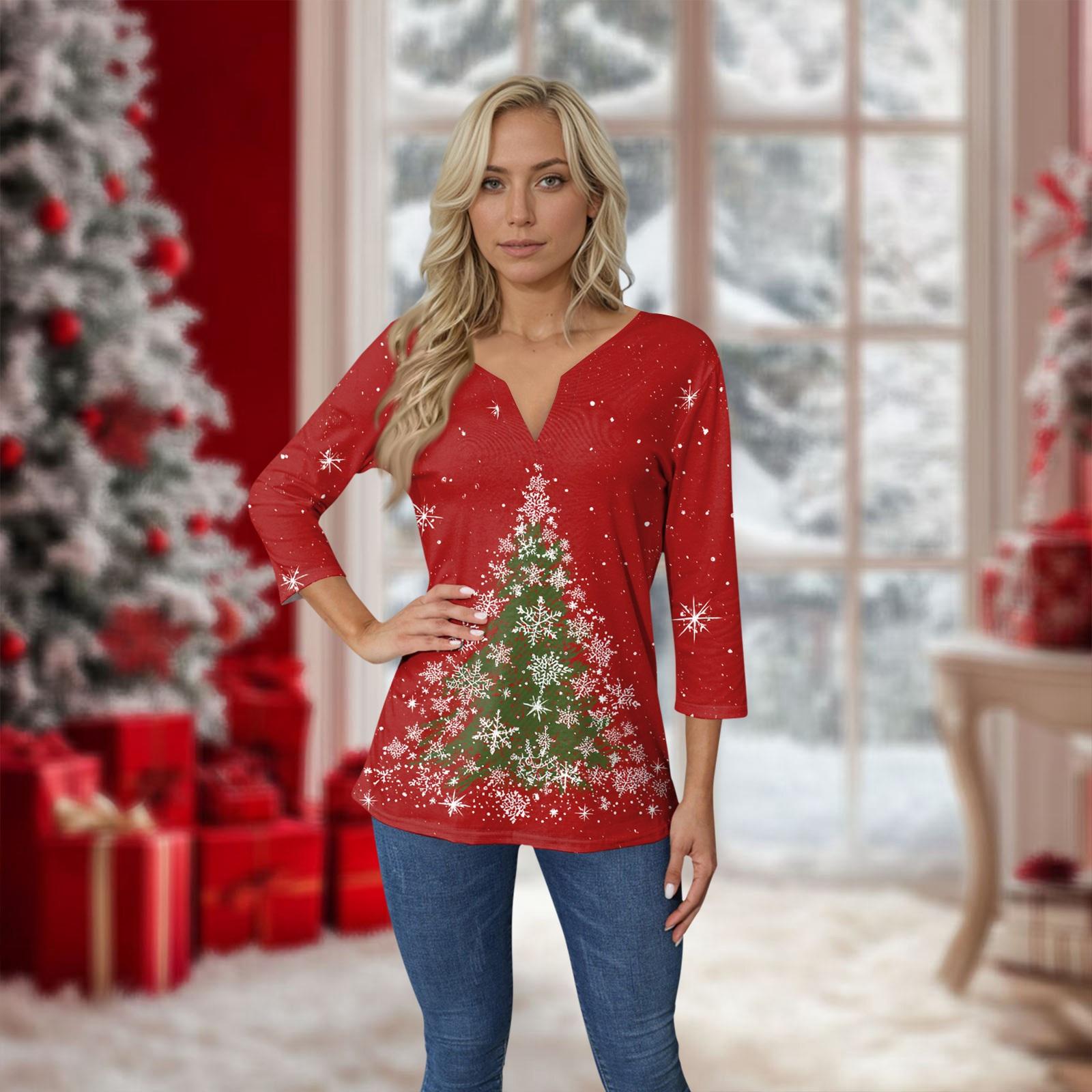 

Женская футболка с воротником-стойкой и рукавами 3/4 с принтом M красный