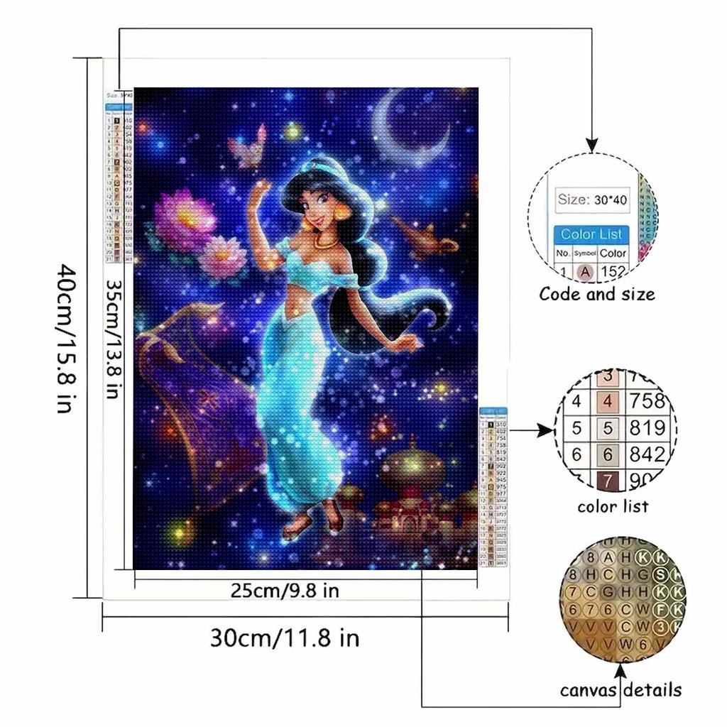Full Round Diamond Painting The Dancing Princess Art Rhinestone Picture Mosaic DIY 5D Cross Stitch Embroidery Home Decoration