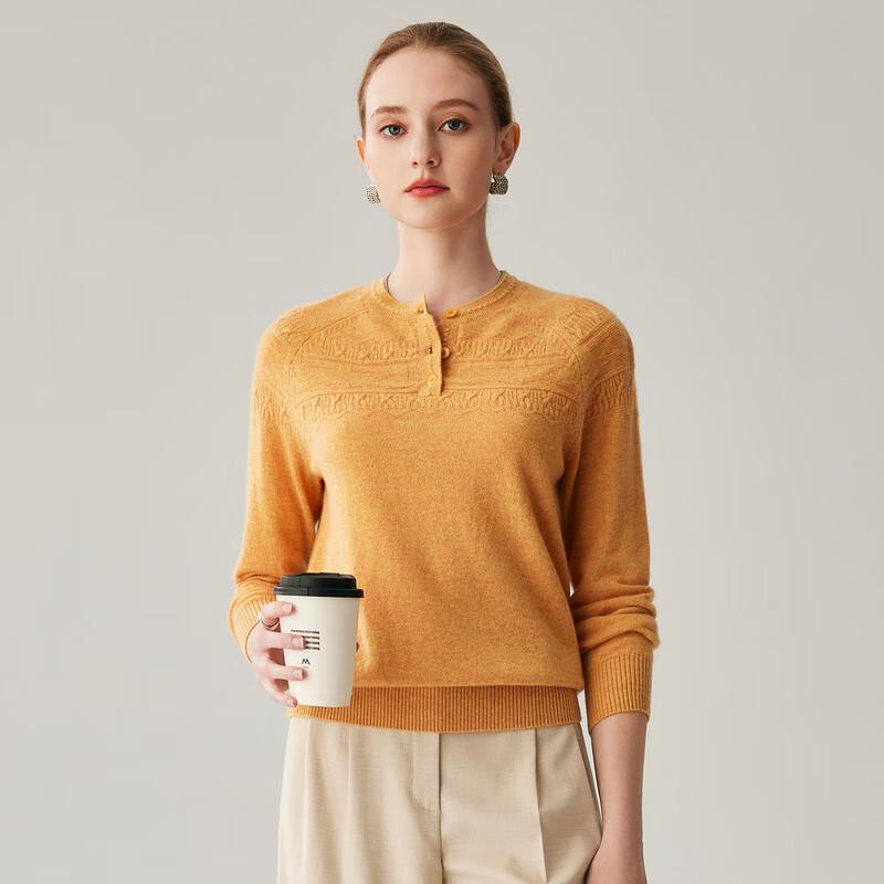 Zhao Jun Women's 100% Cashmere Half-Button Cable Knit Sweater