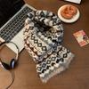Fair Island Mohair Knitted Scarf Women's Winter Korean Atmosphere Retro Thickened Warm Wool Scarf