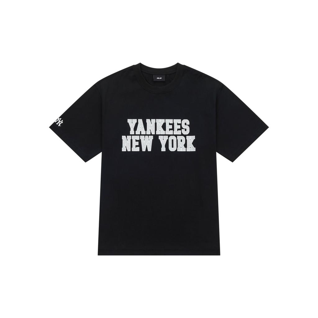 MLB New York Yankees American Vintage Letter Print Casual Loose Short Sleeve T-Shirt Unisex T-Shirts Black 3ATSV0643-50BKS