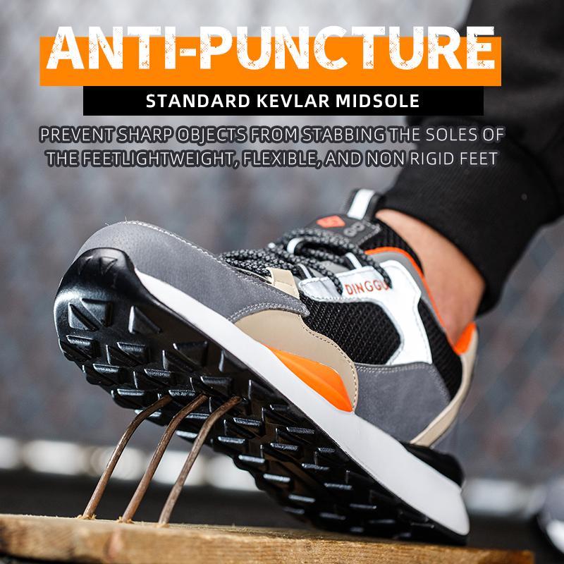 New Summer Breathable Men Safety Work Shoes Sneakers Anti Puncture Outdoor Indestructible Steel Toe Anti Smashing Male Footwear