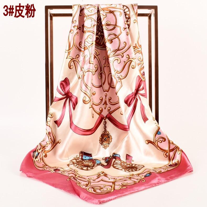 European and American spring new retro carriage simulation silk satin printing silk scarf wholesale, fashionable women's scarf