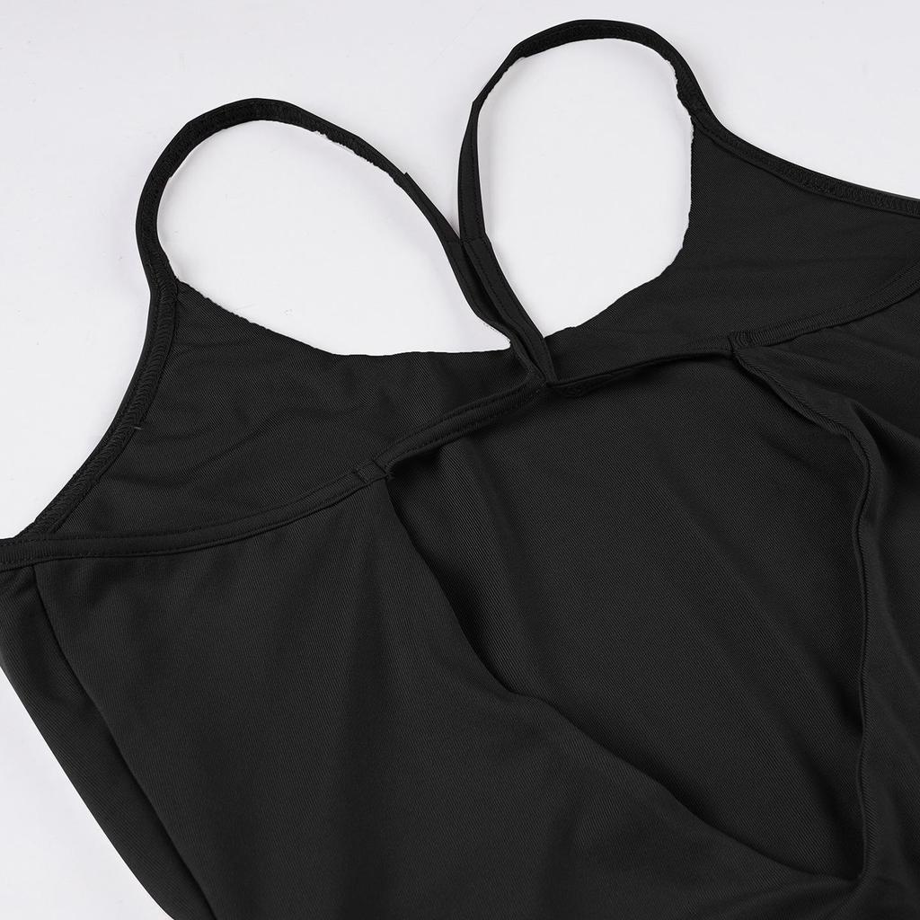 European & American Sexy Backless Slim Bodysuit - Women's Pure Color Vest Top