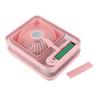 Desk Misting Fan 3 Speed USB Charging Quiet Table Water Mist Spray Fan with Night Light for Bedroom Office Travel Pink