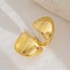 Fashion Metal Smooth Non-Piercing Ear Clip Earrings for Women Men Punk Silver Color Chunky C-Shaped Geometric Ear Cuff Jewerly