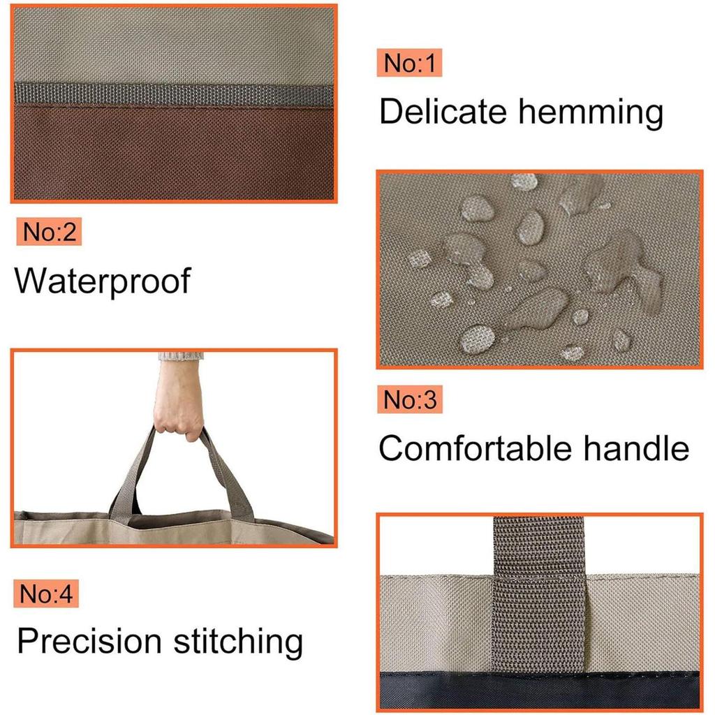 Firewood Tote Waterproof Log Sling With Handle Large Capacity Oxford Cloth Firewood Carry Bag For Fireplace Camping Cabin