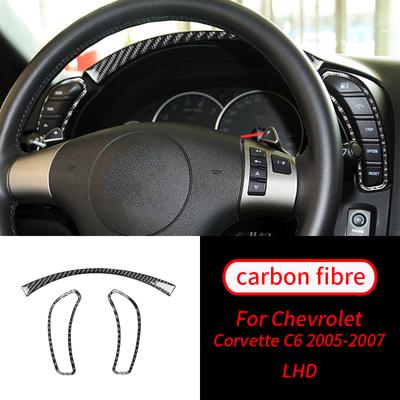 Para Chevrolet Corvette C6 05-07 3 Piezas Fibra de Carbono Real Adhesivo de Instrumentos Embellecedor Accesorios Interiores del Coche Interior del Coche