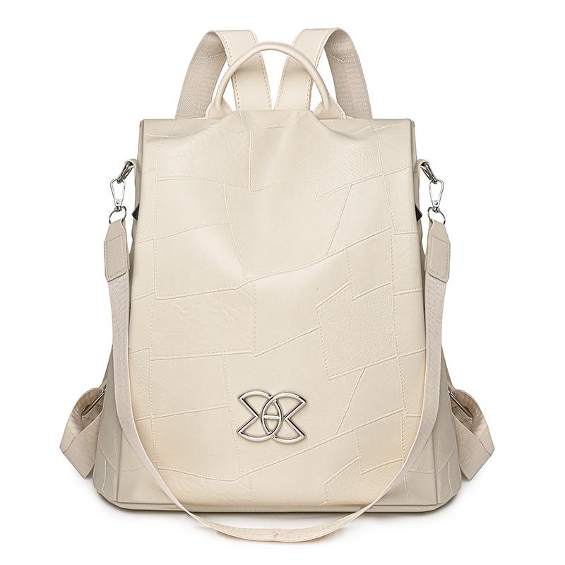 Женский противоугонный дорожный рюкзак большой вместимости из мягкой кожи коричневый — фото 23