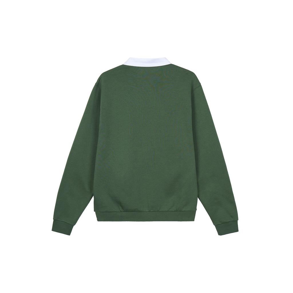 Nike Club Fleece Bushed Back Long Sleeve Polo Shirt 'Green' Men's DX0538-323
