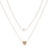 Personality Pearl Love Pendant Double Layer Necklace For Women Girls  Versatile Necklace Jewelry Accessories Gifts