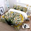Floral Stained Glass Art 3Pc Soft Comfortable Duvet Cover Bedding Set Included 1*Duvet Cover & 2*Pillowcases, Gift