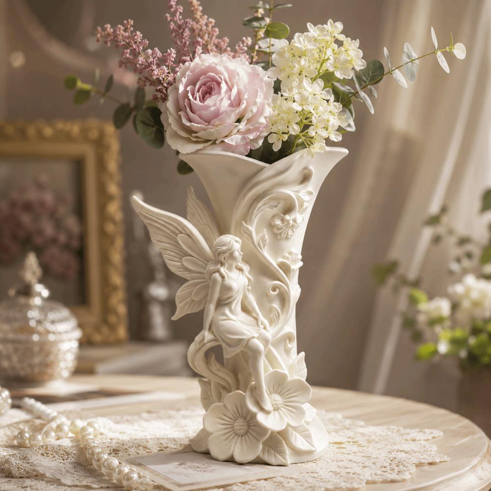 Artistic Shape Fairy Vase Flower Arrangement Art Ornaments Elf Theme Floral Container Home