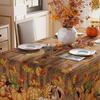 XCHI Fall Squirrel Pumpkin Maple Leaves Wood Tablecloth Rectangle Washable Table Covers for Home Party Decorations 60x84 Inch