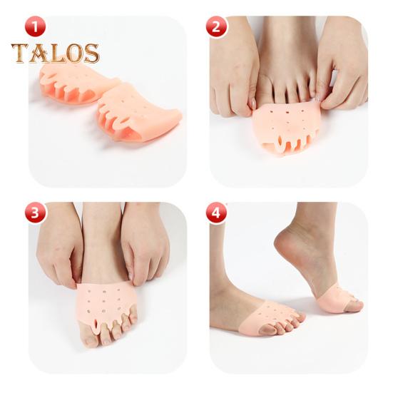 4 Paar Zehenspreizer aus Silikon für Plantarfasziitis, Ballenzehen, Mittelfuß-Yogakissen, therapeutische Keilrahmen für komfortable Unterstützung