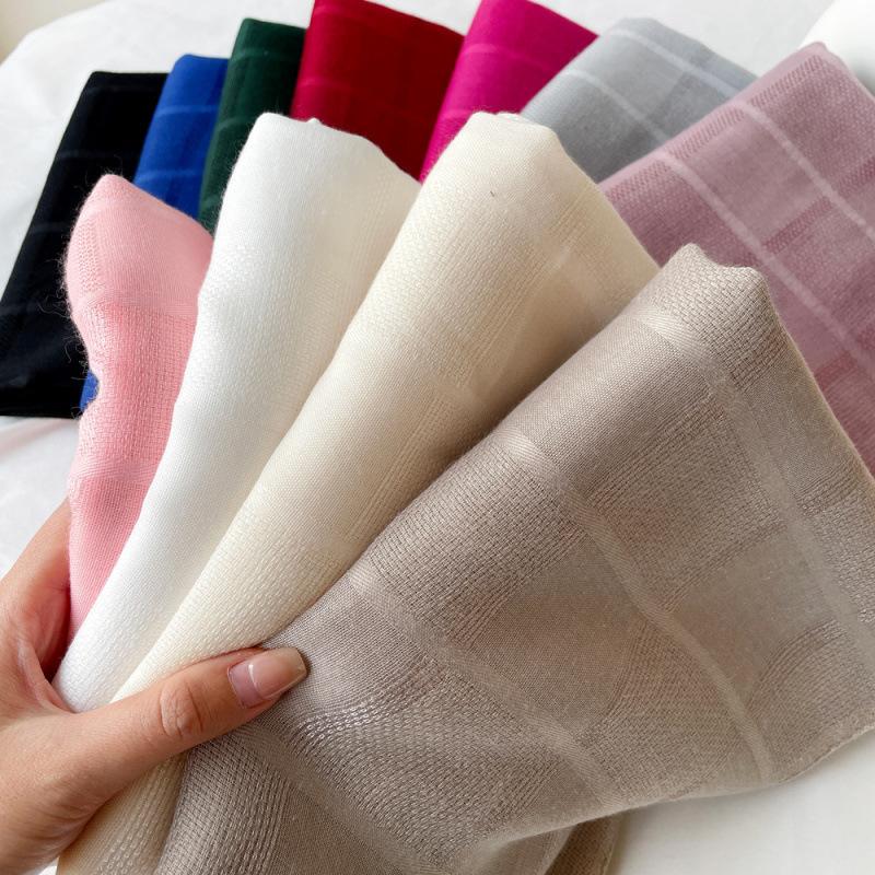 Solid Color Scarf for Women  European and American Headscarf  Spring and Summer Black Medium-length Scarf  Long Shawl