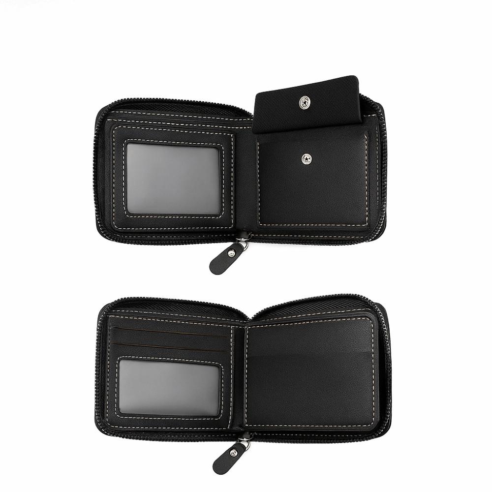 Large Capacity PU Leather Coin Purse Thin Card Holder Portable Men's Short Wallet  Travel