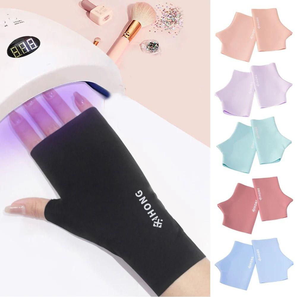 1 Pair Solid Color Wool Fingerless Gloves Women Open Finger Mittens New Nail Art Glove