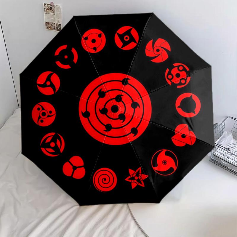 1 PC Automatic Folding Umbrella - Naruto Pattern Portable Foldable Design With 8 Ribs Christmas Birthday Gifts