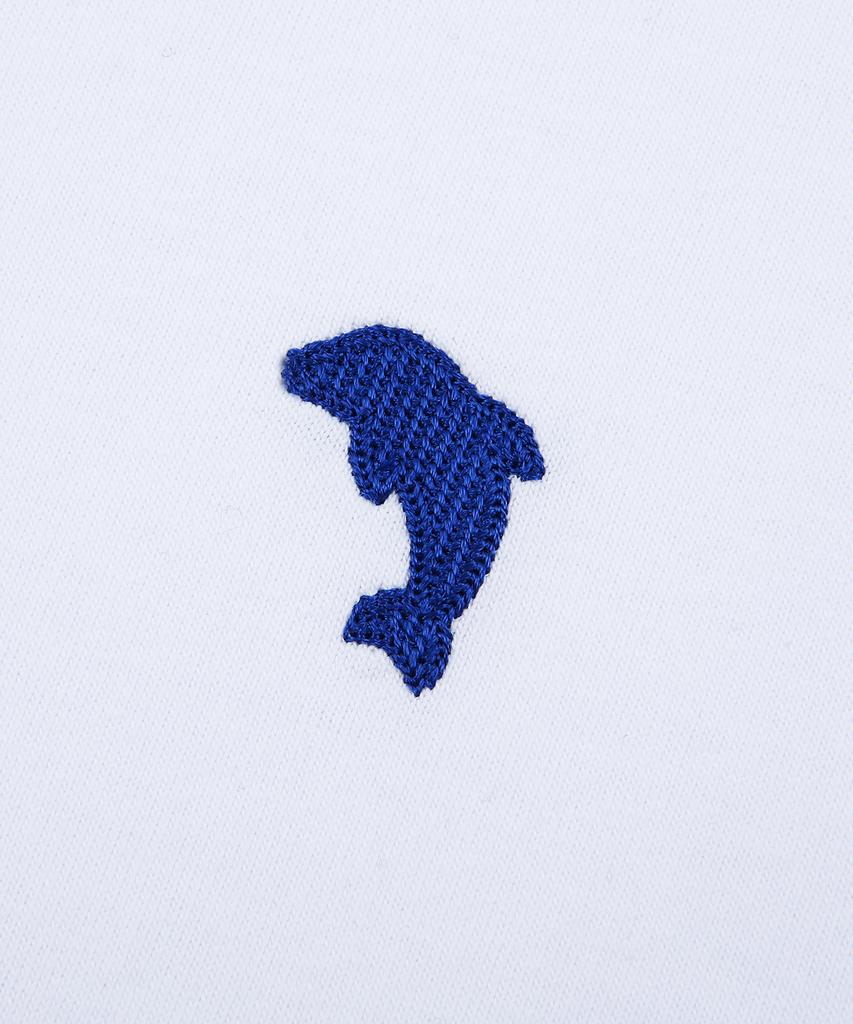 DOLPHIN WAVE APPAREL [Set] Dolphin Chain Embroidery Short Sleeve T-Shirt + Single Pleat Sweat Shorts (Type B)