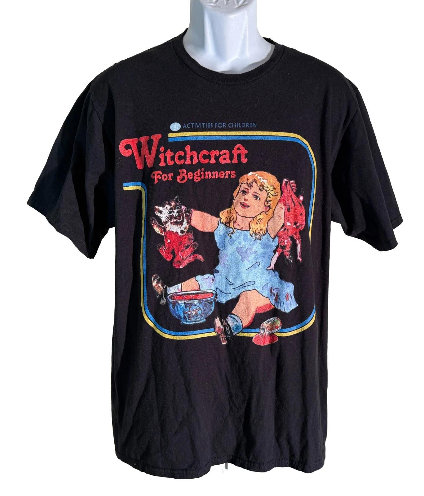 

WITCHCRAFT FOR BEGINNERS Short Sleeve 100% Cotton T-shirt Mens Tees Top Black 2XL by Port & Company L