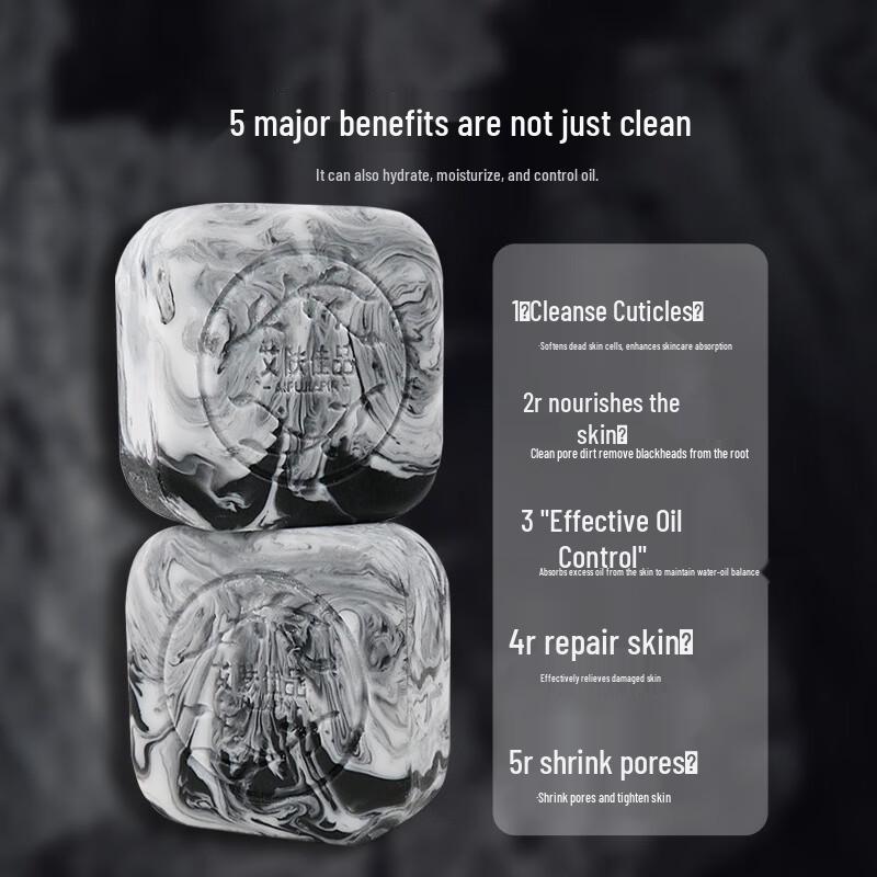 AIFUJIAPIN Bamboo Charcoal & Volcanic Mud Handmade Cleansing Soap for Men