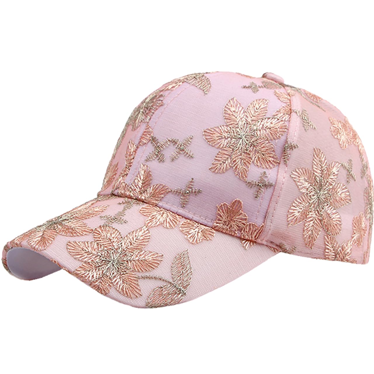 

Baseball Girly CZ126 [White Fang] Hat, Cap, Cap, Brim, Flower, Embroidery, Lace, Cute, Women s, (Pink) розовый