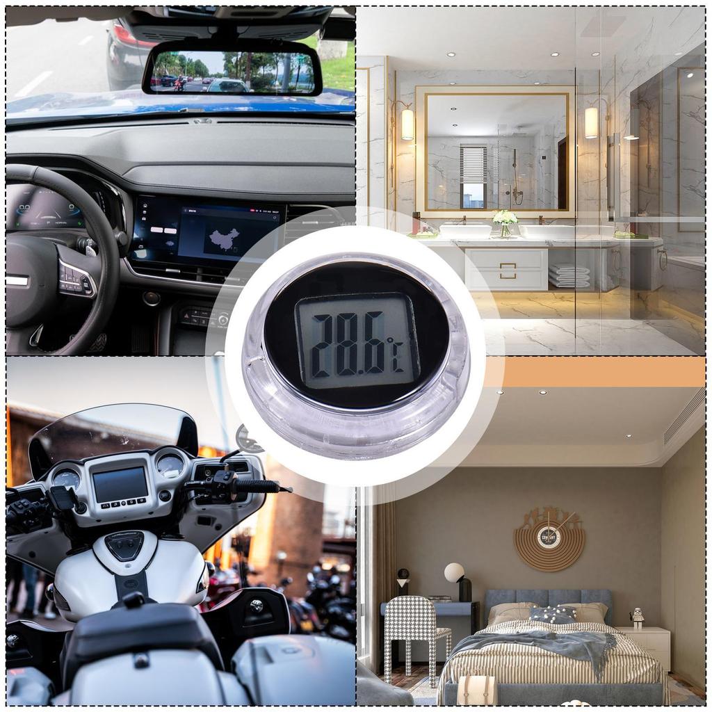Mini Motorcycle Temperature Gauge Highly Waterproof Stick-On Temperature Meter Gauge Adhesive Pocket Thermometers for Car Auto