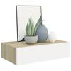 VidaXL Étagère à tiroir murale Chêne et blanc 40x23,5x10 cm MDF