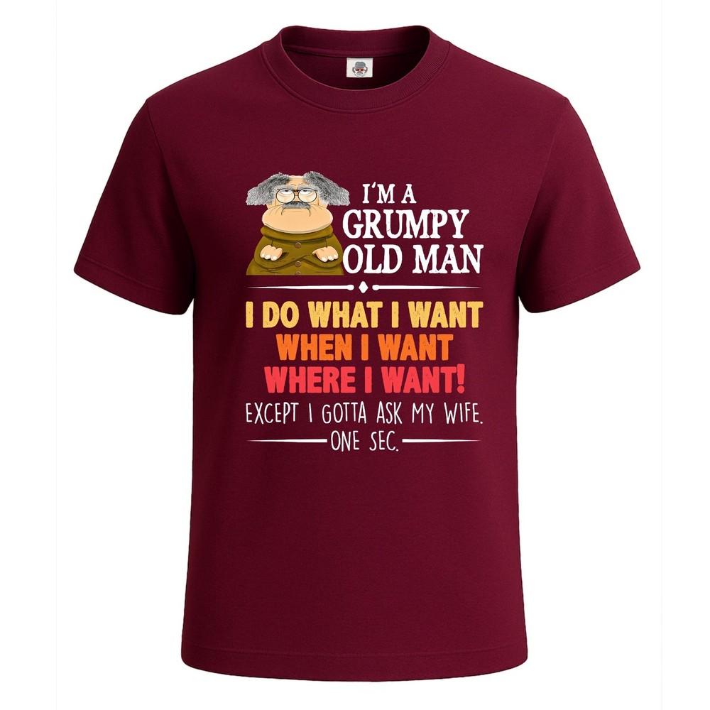 Sono un vecchio brontolone voglio una t-shirt grafica divertente da uomo, maglietta novità top