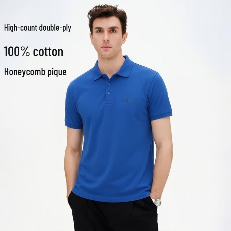 Shanshan Men's 100% Liquid Ammonia Cotton Short Sleeve Polo Shirt