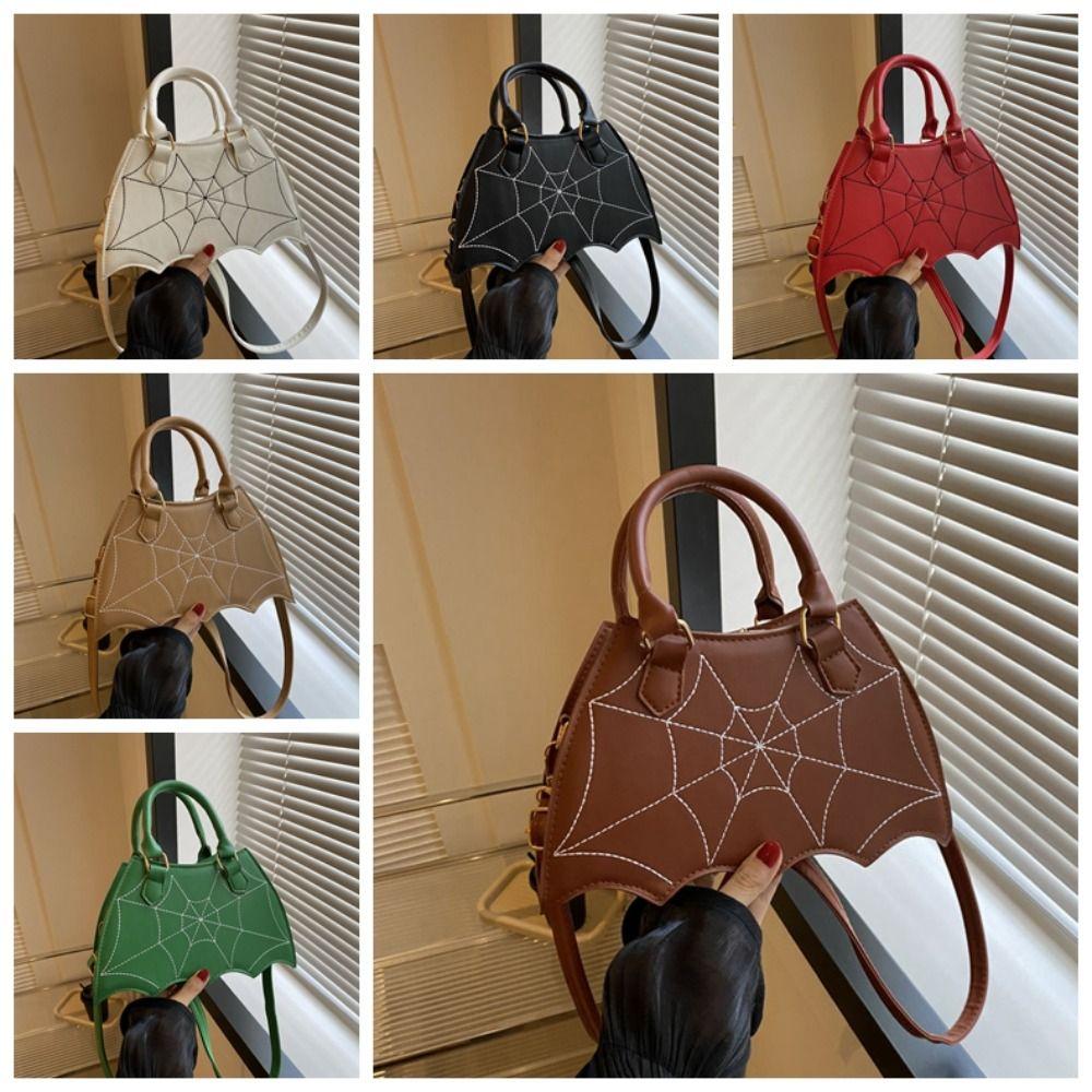Harajuku Spider Web Shoulder Bag PU Leather Halloween Crossbody Bag Creative Halloween Bag Ladies
