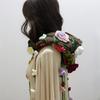 Ladies Forest Style Flower Blossomed Hooded Hat Large Brimmed Warm Headgear Knitted Hat Handmade Crochet Capelet
