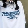 Loose version of the new summer printed short-sleeved couple pass versatile t-shirt women's round neck casual large size top